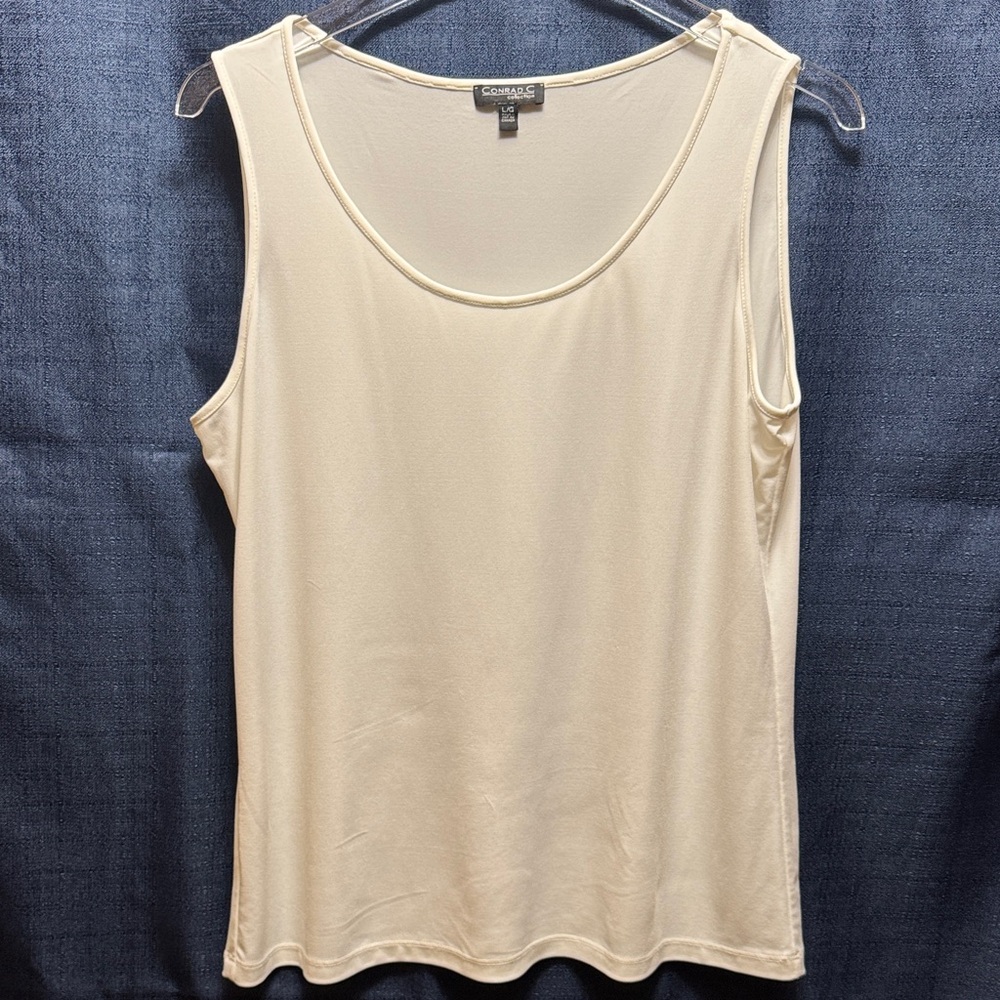 CONRAD C COLLECTION Cream/White Tank Top